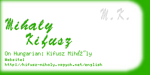 mihaly kifusz business card